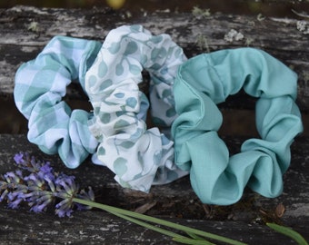 Teal Scrunchies 3 Pack