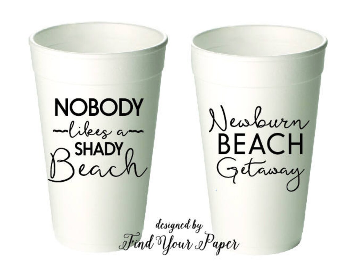 Beach Cup Beach Cups Vacation Cups 20 Ounce Styrofoam Cups Etsy