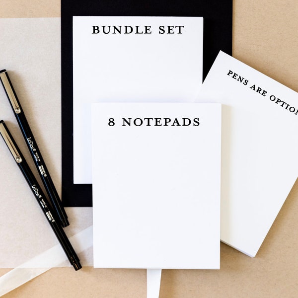 Bundle for 8 Note Pads, Office Pads, Desk Pads, funny note pads, Paper Pads, Office Supplies, Paper Gift, Paper Pads