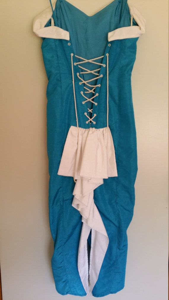 Turquoise Blue Burlesque Style Corset Dress Sz 10