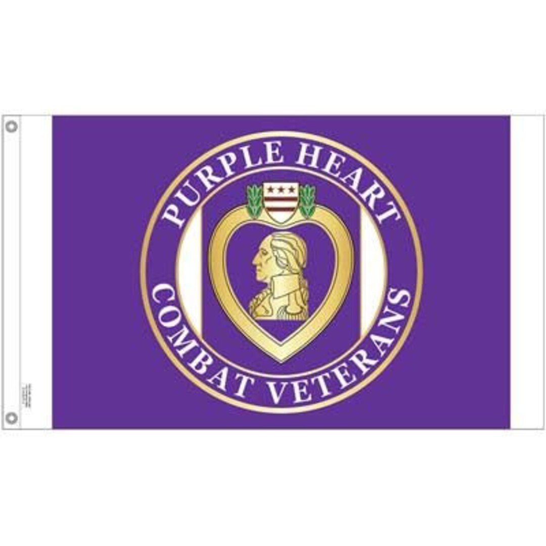 U.S. Military Purple Heart Flag With Grommets 3ft X 5ft Etsy
