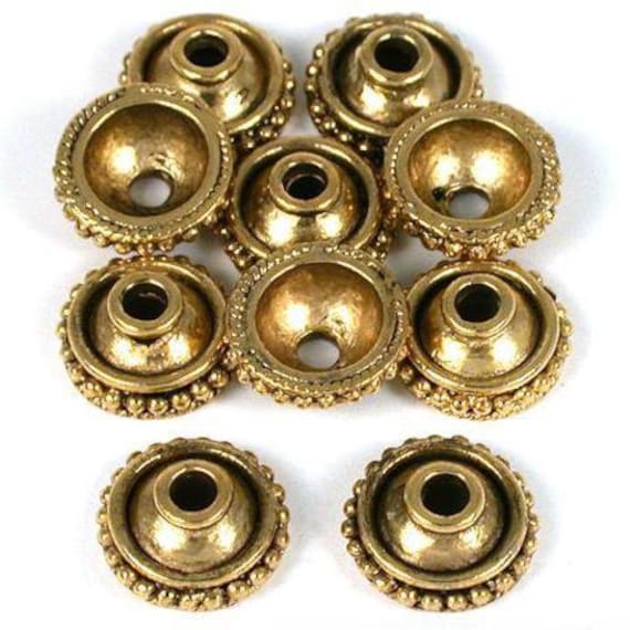 Tapas de cuentas Bali Dot de 13 mm, 17 gramos, 10 piezas aproximadamente,  disponibles en chapado en oro, plateado o chapado en cobre -  México