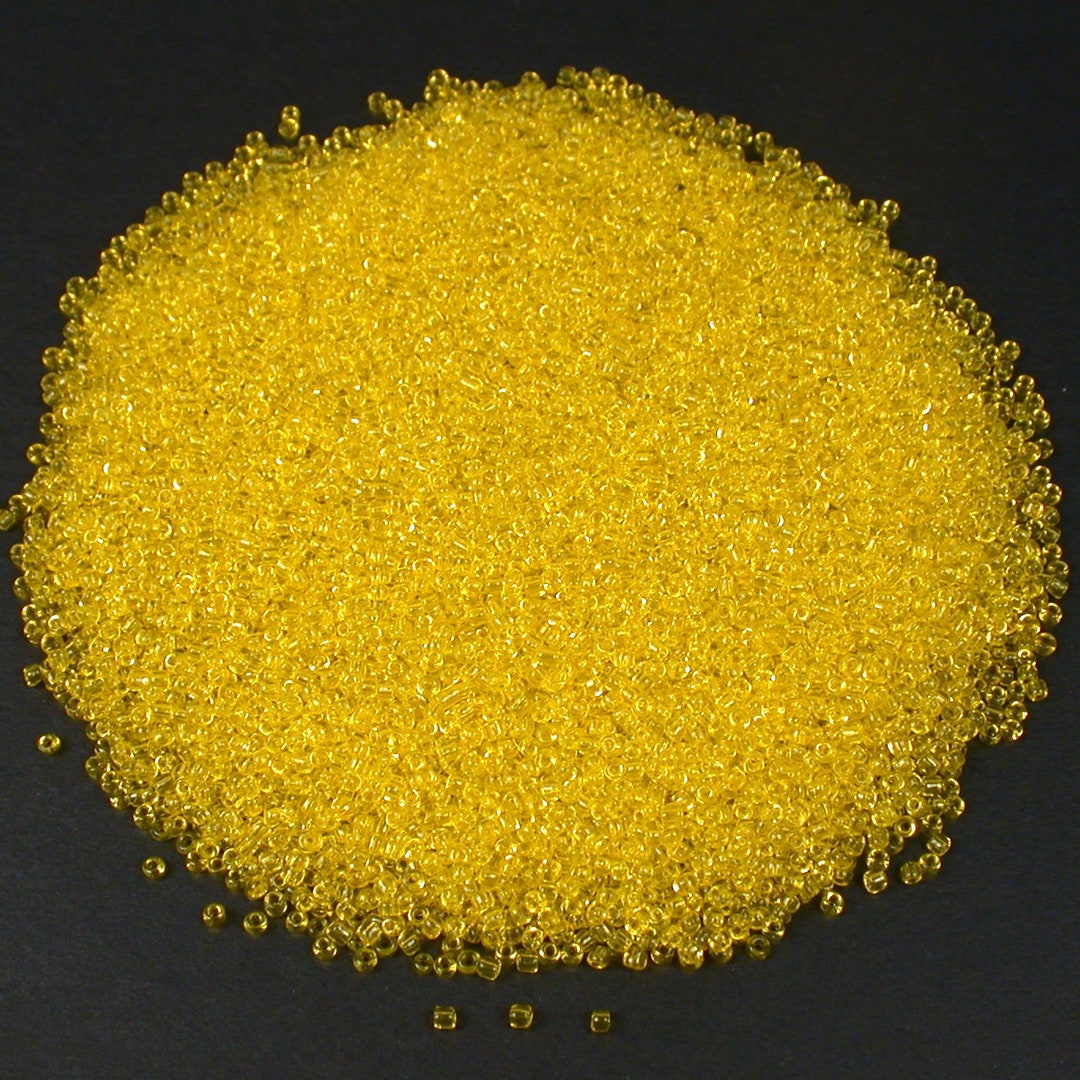 80 Grams Yellow Glass Seed Beads Beading Craft 12/0 Etsy