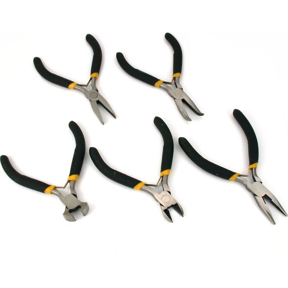 5 Piece Mini Pliers Set Jewelers Beading Wire Wrapping Tool 