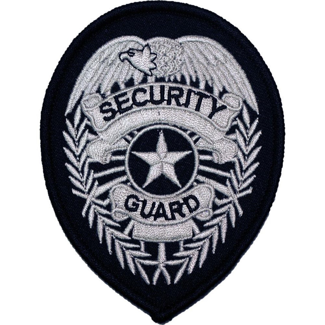 Security Guard Shield Patch Black & Silver 3 3/4 Etsy