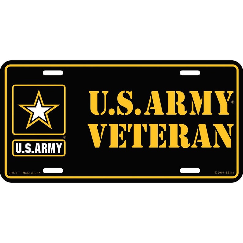 U.S. Army Veteran License Plate Etsy