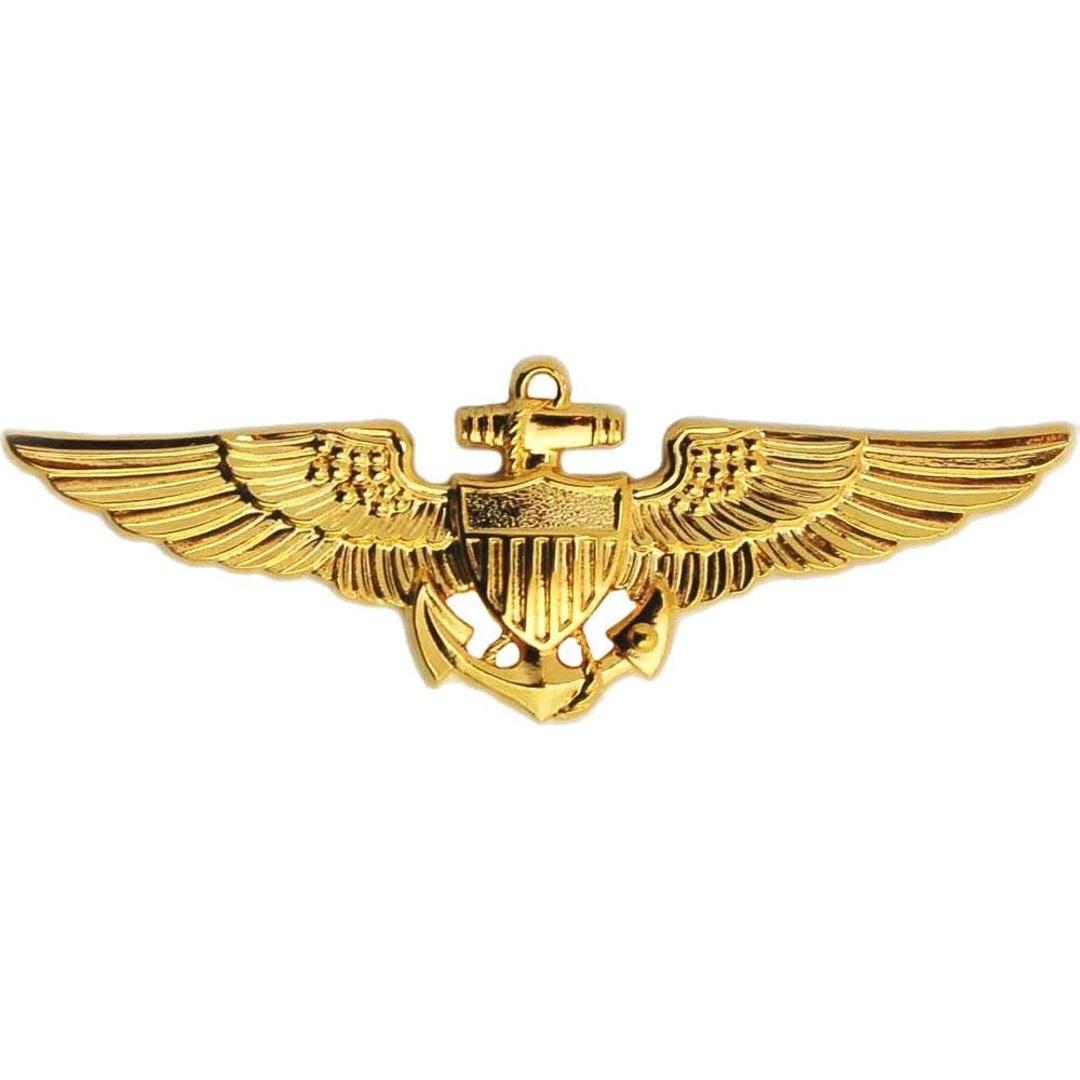 U.S. Navy/u.s.m.c. Aviator Wings Gold Plated Pin 1 1/2 - Etsy