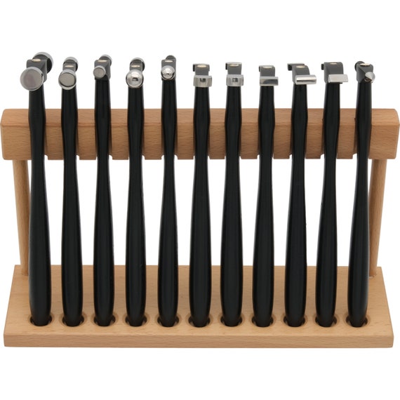 7 Piece HAMMER SET WITH WOOD STAND Jewelry Making Tool METAL FORMING  TEXTURING