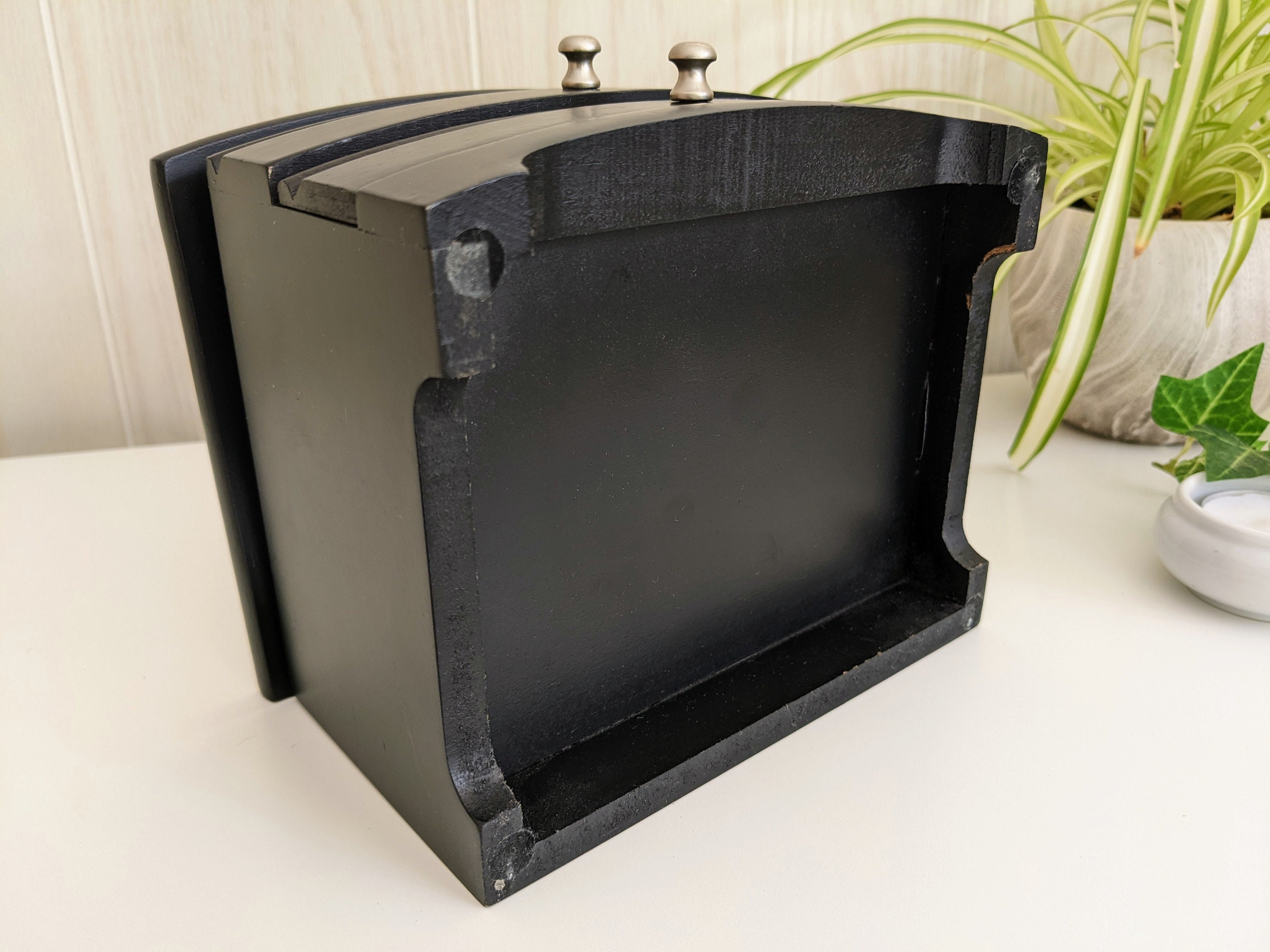 Small Black Wood Jewelry Box With Window Lid Ring Organizer Etsy