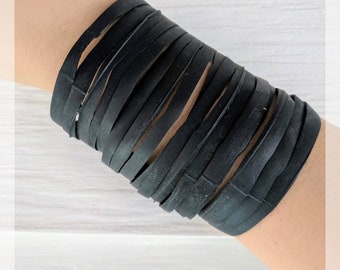 Unisex Shredded Upcycled Cuff