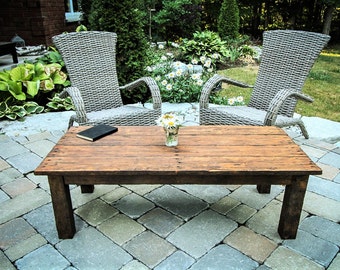 Rustic Handcrafted Coffee Table, Farmhouse Table, Reclaimed Wood, Large Sofa Table
