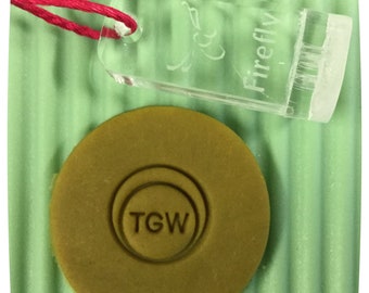 PERSONALISED Smaller Initial Stamp With Double Circle Border, 14 mm