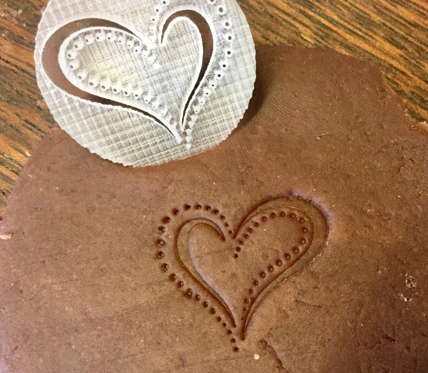 Heart Pottery Stamp With Initials Pottery Tools 15 X 15 Mm Etsy