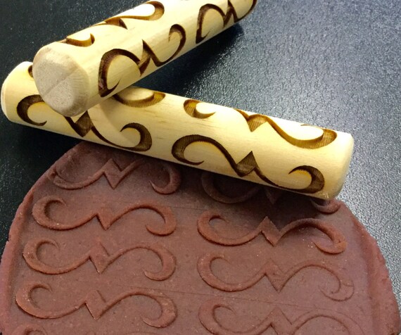 Ornate Mini Rolling Pin Pottery Tool Ceramic Tool Clay Etsy