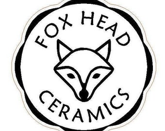 Personalized Fox Head Pottery Stamp, Add Your Name (25/30mm)