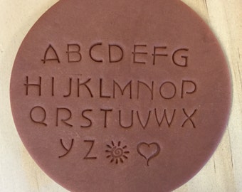 Alphabet Pottery Stamps, Clay Imprint, Ceramics Tool