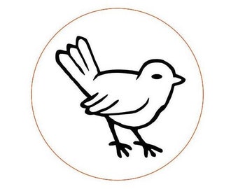Sparrow Pottery Stamp, Bird Ceramic Clay Imprint Tool