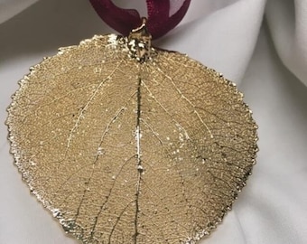 24kt Gold Aspen Leaf Ornament