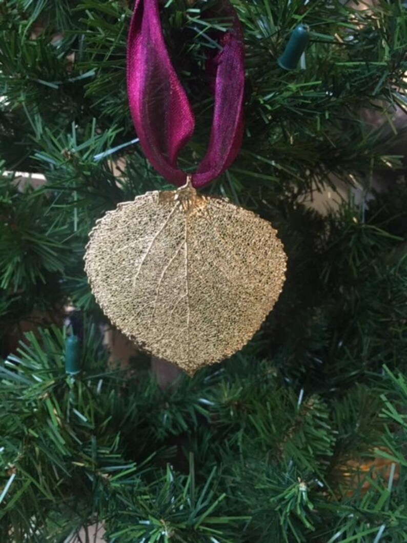 24kt Gold Aspen Leaf Ornament Etsy 24kt Gold Aspen Leaf Ornament Etsy