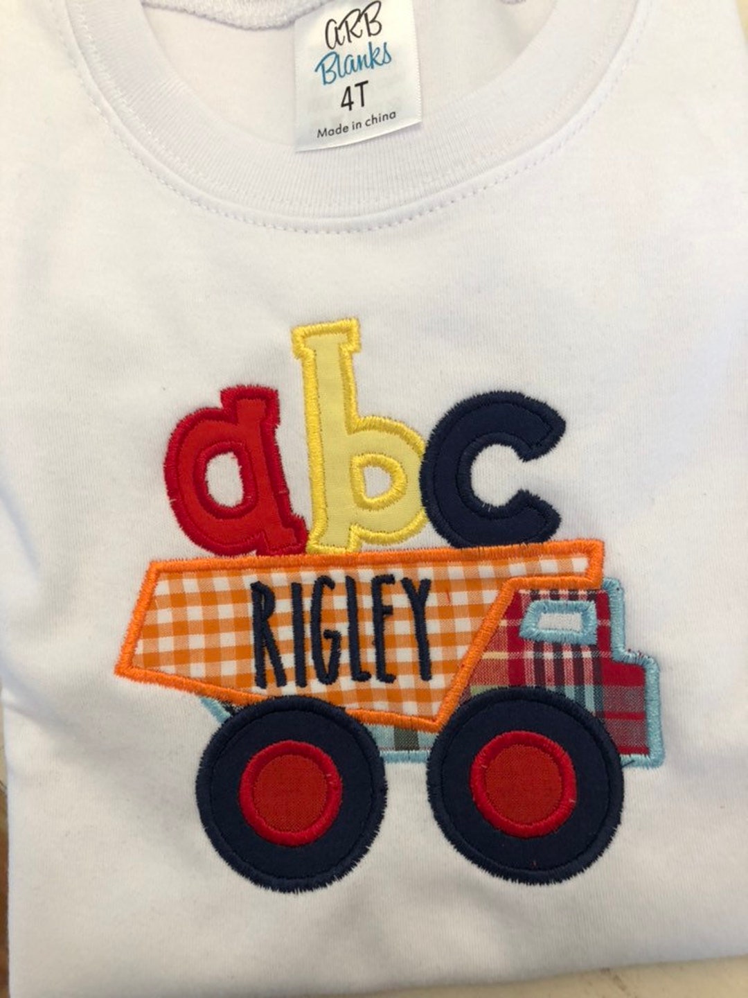 Claire & Charlie Boys Red Striped Shirt - School Supplies Truck main image 1