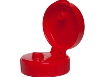 Red Flip Dispensing Caps with Pressure Sensitive Liner - Bottle Cap Size: 38-400 - Set of 11 ~ CLEARANCE - BULK25