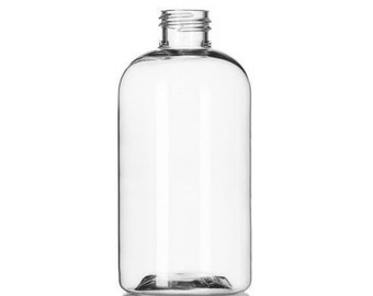 8oz Clear Boston Round Plastic Bottles - Set of 25 - BULK25