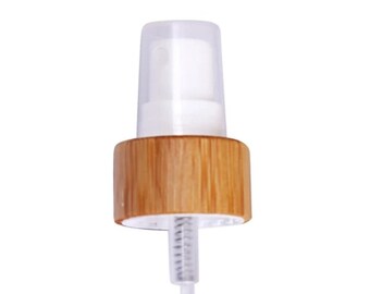 Light Brown Wood White Fine Mist Spray Caps - Bottle Cap Size: 24-410 ~ Set of 6 ~ CLEARANCE  - BULK25
