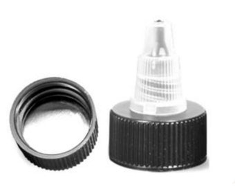 Black Natural with Silver Liner Twist Top Dispensing Caps - Bottle Cap Size: 24-410 - Set of 25 - BULK25