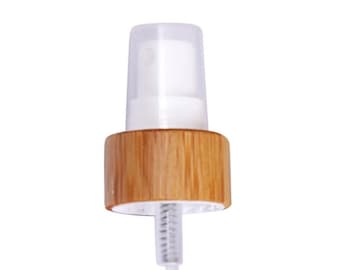 Light Brown Wood White Fine Mist Spray Caps - Bottle Cap Size: 24-410 ~ Set of 25 - BULK25