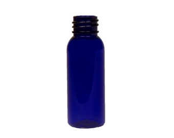1oz Blue Slim Short PET Plastic Bottles - Set of 25 - BULK25