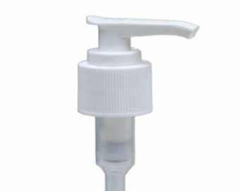 White Ribbed Lotion Pump - Bottle Cap Size: 24-410 - Set of 25 - BULK25