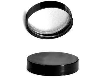 8oz Black Silver Lined Jar Caps - Cap Size: 70-400 - Set of 25 - BULK25