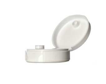White Flip Dispensing Caps with Pressure Sensitive Liner - Bottle Cap Size: 38-400 - Set of 25 - BULK25