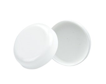 8oz White Smooth with White Liner Dome Jar Caps - Cap Size: 89-400 - Set of 25 - BULK25