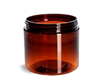 8oz Amber Clear PET Single Wall Plastic Jars - Set of 25 - Bulk25