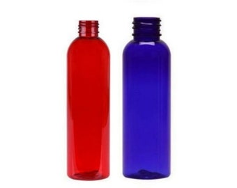 4oz Red Blue Plastic Bottles ASSORTED COLORS - Set of 25 - BULK25