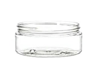 8oz Clear PET Low Profile Plastic Jars - Set of 25 - Bulk25