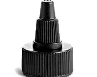 Black Twist Top Dispensing Caps - Bottle Cap Size: 24-410 - Set of 25 - BULK25