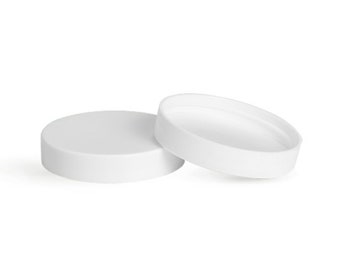 4oz White Smooth White Liner Jar Caps - Cap Size: 58-400 - Set of 25 - BULK25