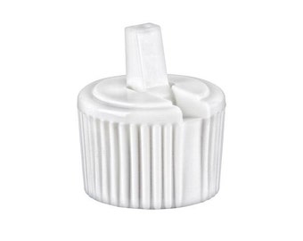 White Ribbed Dispensing Caps - Bottle Cap Size: 24-410 - Set of 25 - BULK25