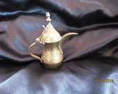 Vintage Etched Mini Brass Dallah