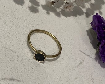 Minimalist Gold and Black Ring