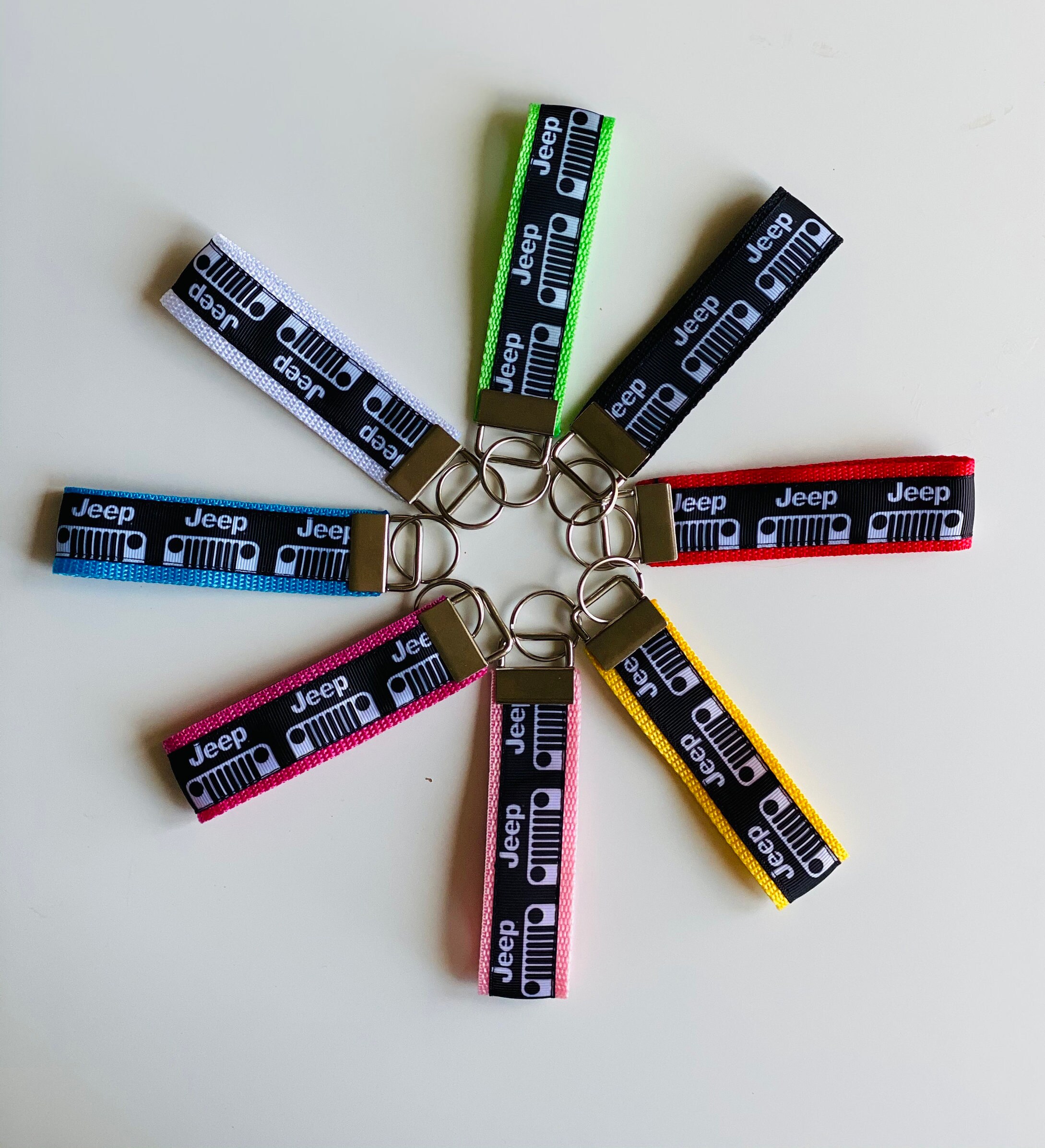 Jeep Key Fob, Jeep Keychain Black, Green, Dark Pink, Pink, Blue, Yell…