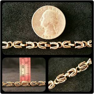 Vintage Intricate Chain Link Bracelet, H-BRA-169 gs image 5