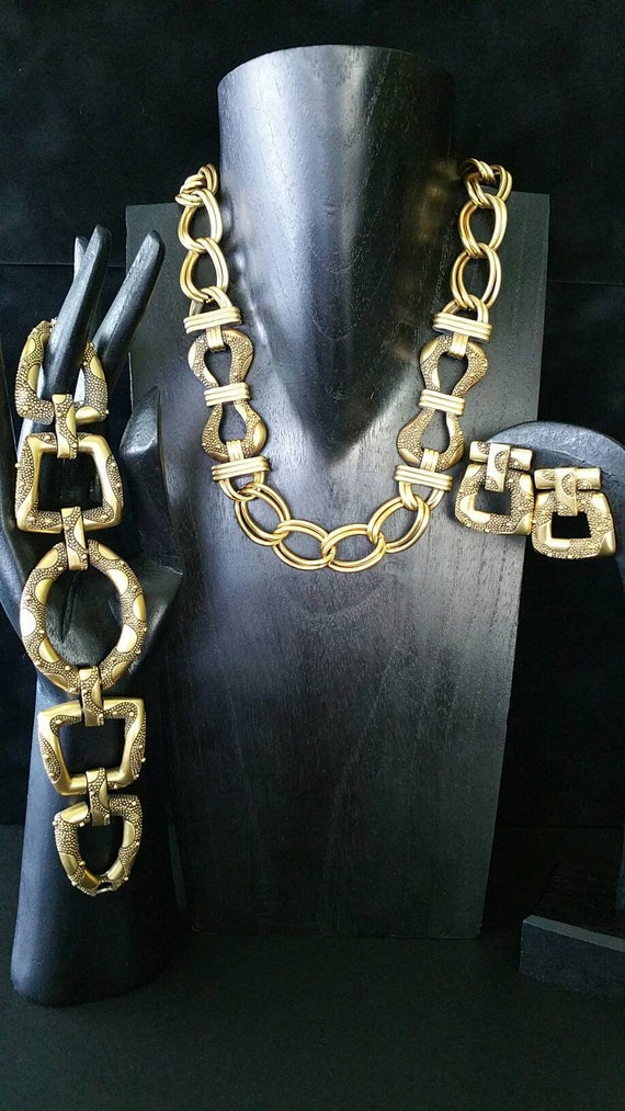 Vintage MONET SET, 3 Piece Set, Monet Earrings, Mo