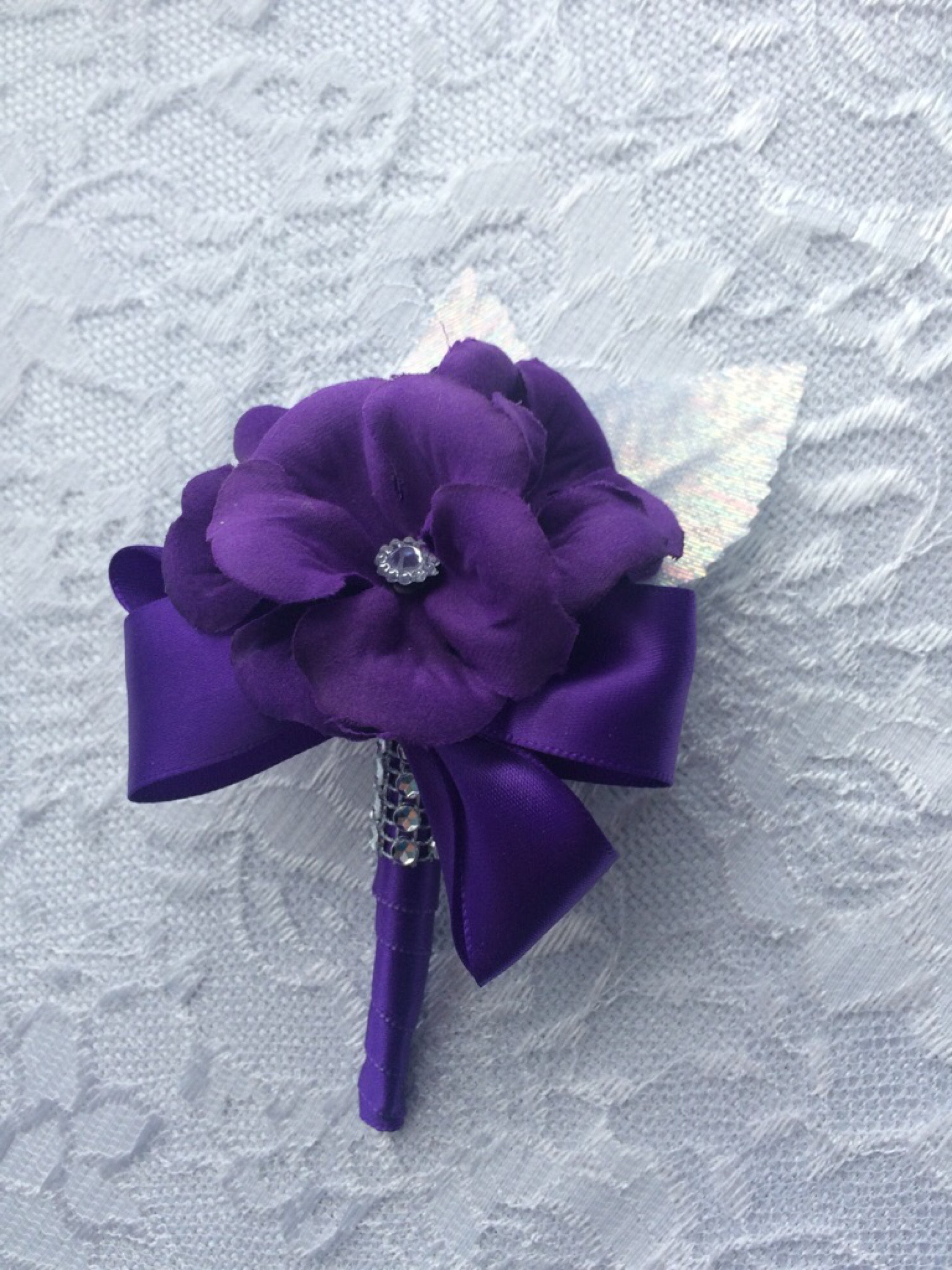 Purple Corsage Plum Corsage Violet Silver Lavender Corsage Etsy