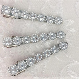 Rhinestone Hair Clip, Bridal Hair Clips, Bridesmaid Hair Clip, Prom Hair Clips, Rhinestone Prom Clip, Set of Three, Sparkly Hair Clips,