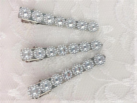 Rhinestone Hair Clip Bridal Hair Clips Bridesmaid Hair Clip Etsy