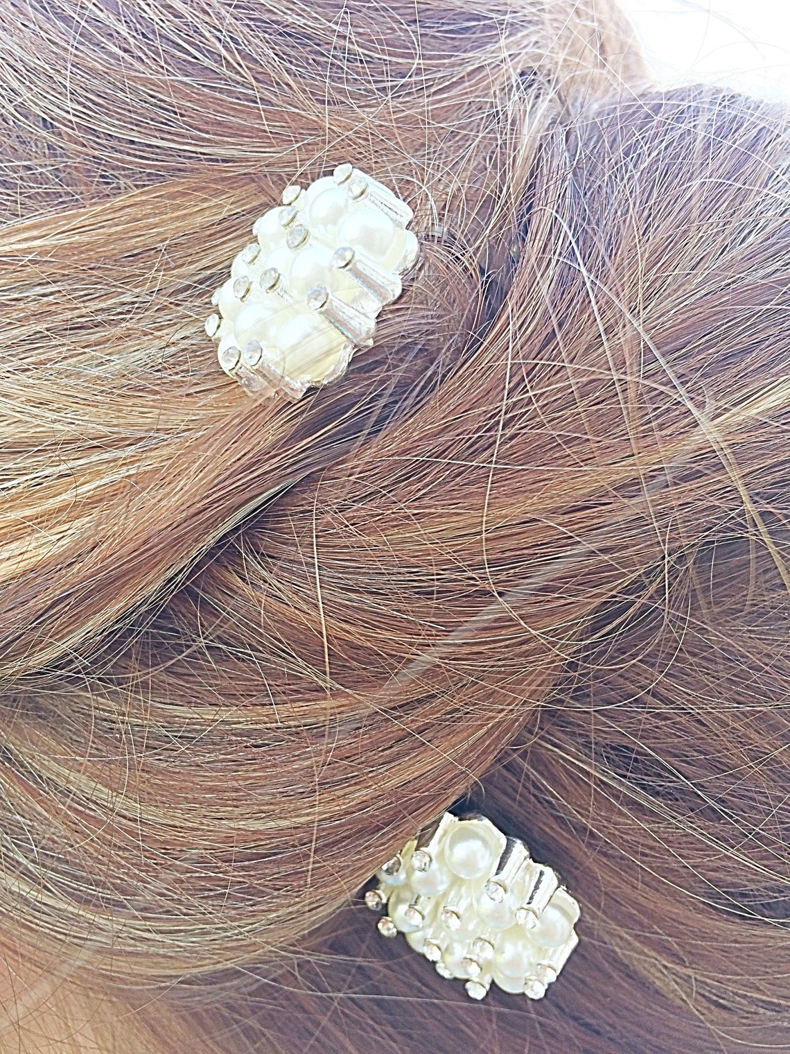 Bridal Hair Pick Rhinestone Pearl Hair Pick White Pearl Hair Etsy