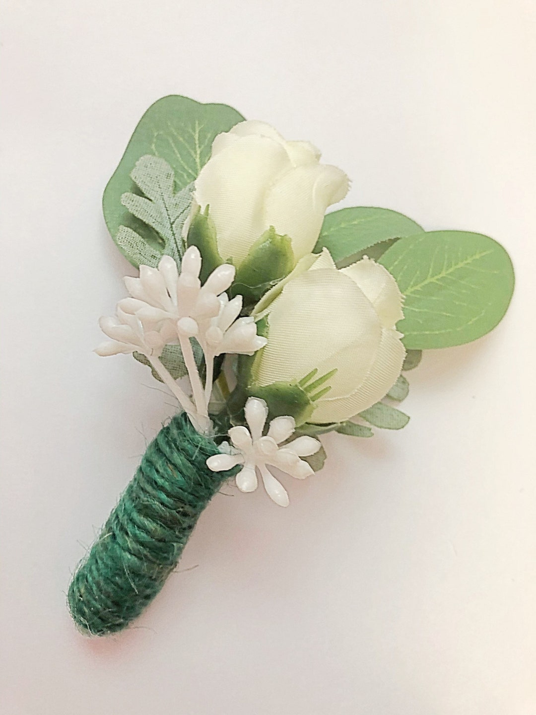 White Ivory Rosebud Boutonniere Rose Buttonhole Small Groom Etsy